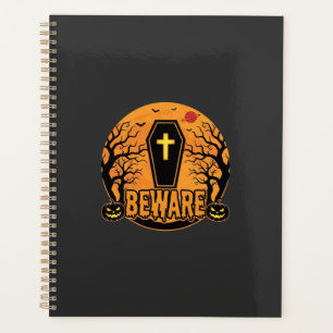Halloween Coffin Beware Pumpkin Horror Design_1 Planner