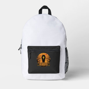 Halloween Coffin Beware Pumpkin Horror Design_1 Printed Backpack