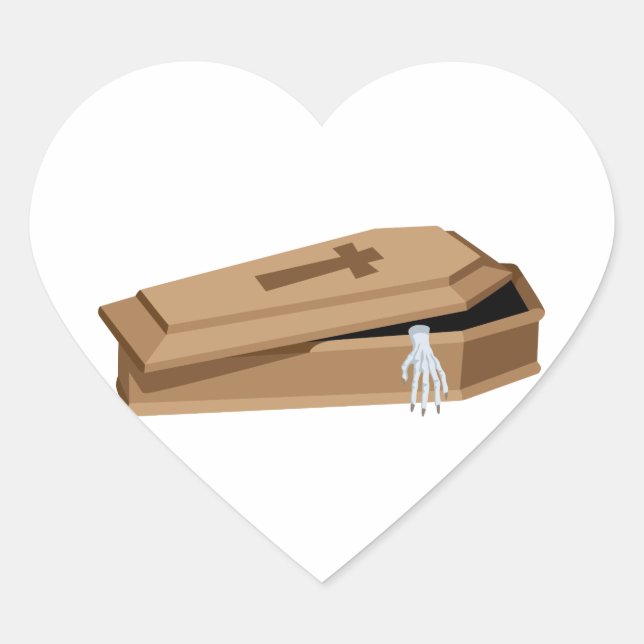 Halloween Coffin Heart Sticker (Front)