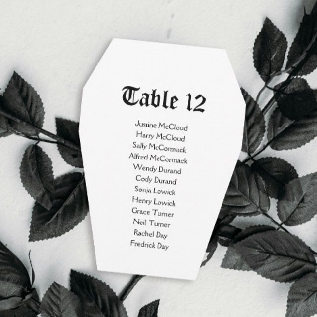 Halloween Coffin Wedding Seating Chart DIY Card (Creator Uploaded)