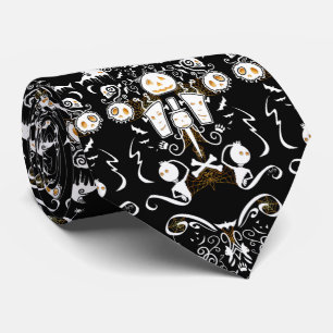 Halloween Collage Drawing Tie