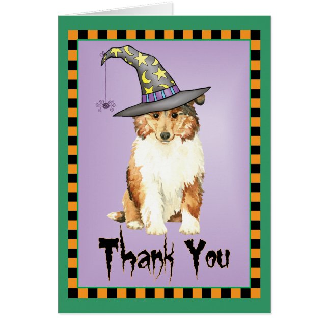 Halloween Collie Thank You card (Front)