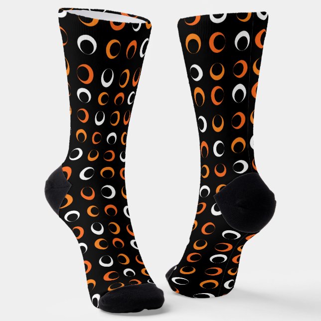 Halloween colour circle pattern socks (Angled)