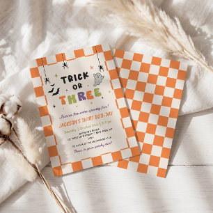 Halloween Colourful 3th Birthday Invitation