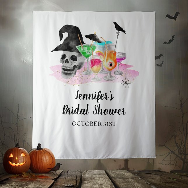 Halloween Colourful Cocktail Bridal Shower Backdro Tapestry (Creator Uploaded)
