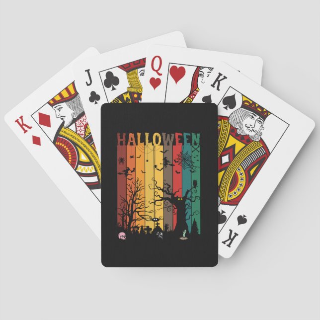 Halloween Colourful Night Playing Cards (Back)