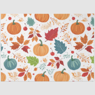 Halloween Colourful Pumpkins and leaves Tissue Paper