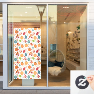 Halloween Colourful Pumpkins and leaves Window Cling