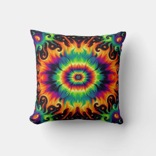 Halloween Colours Ovel Tie-Dye Cushion