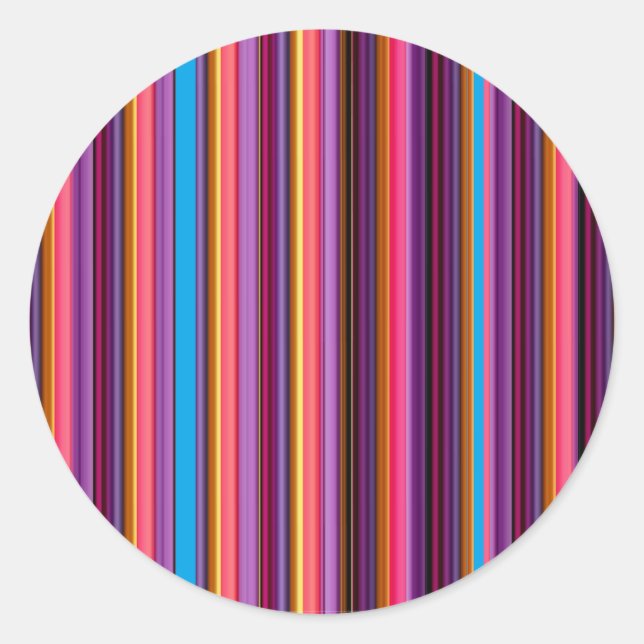 Halloween Colours Striped Classic Round Sticker (Front)