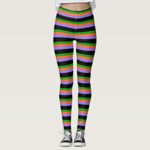 Halloween Colours Striped Leggings