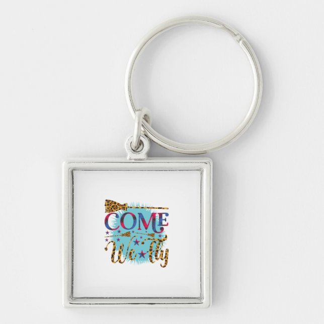 Halloween Come We Fly Key Ring (Front)