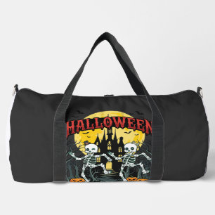 Halloween Coming Dancing Skeletons Castle Pumpkins Duffle Bag