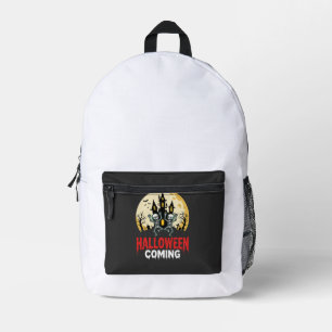 Halloween Coming Dancing Skeletons Haunted Castle  Printed Backpack