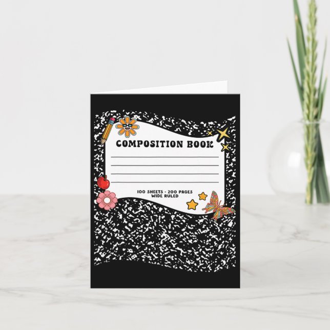 Halloween Composition Book Notebook Funny Teacher  Card (Front)