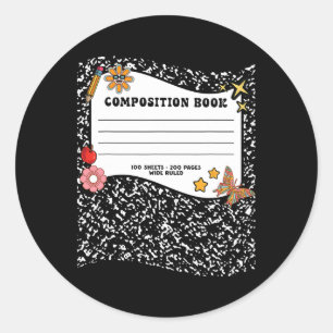 Halloween Composition Book Notebook Funny Teacher Classic Round Sticker