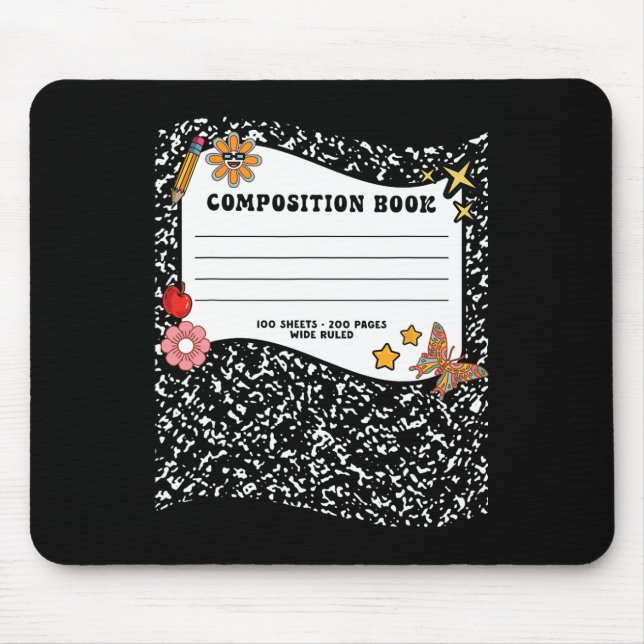 Halloween Composition Book Notebook Funny Teacher  Mouse Mat (Front)