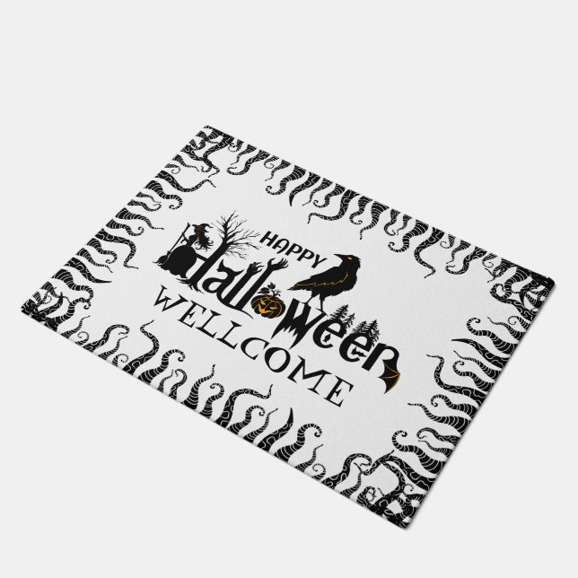 Halloween Concept Design With Spooky Swirls Doormat (Angled)