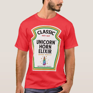 Halloween Condiment Bottle Unicorn Horn Eliir Pot T-Shirt