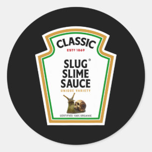 Halloween Condiment Sauce Bottle Slug Slime Sauce Classic Round Sticker