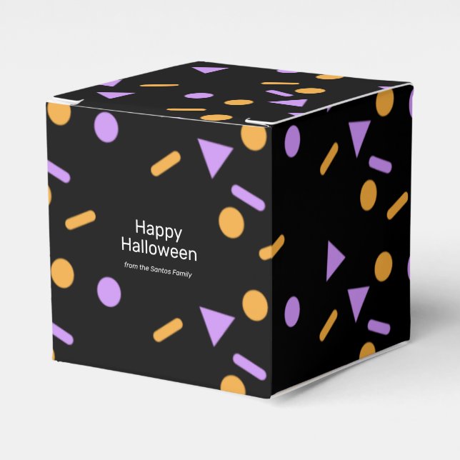 Halloween Confetti Pattern Trick or Treat Candy Favour Box (Front Side)