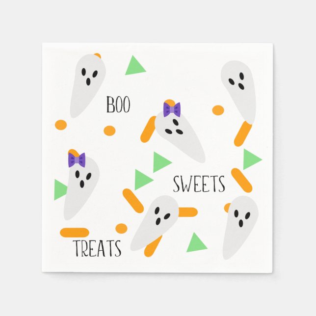 Halloween Confetti Sprinkles | Ghost Napkin (Front)