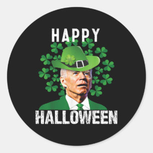 Halloween Confused Funny Joe Biden St Patricks Day Classic Round Sticker