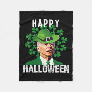 Halloween Confused Funny Joe Biden St Patricks Day Fleece Blanket