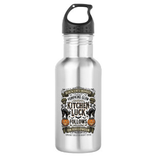 Halloween Cook Shirt Vintage Black Cat Pumpkin Kit 532 Ml Water Bottle