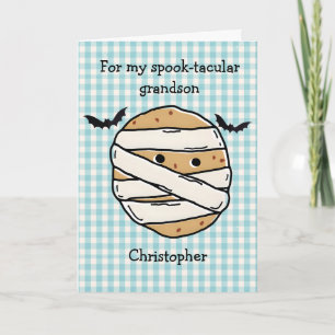 Halloween Cookie Mummy Maze Grandson Card