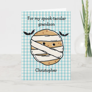 Halloween Cookie Mummy Maze Grandson Card