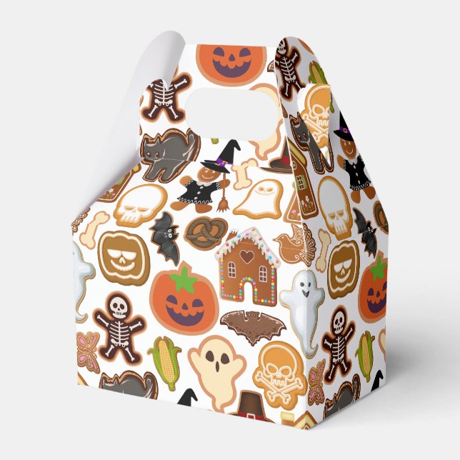 Halloween Cookies Pattern Collection Offwhite BG Favour Box (Front Side)