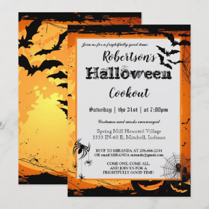 Halloween Cookout Party Invitation Spooky