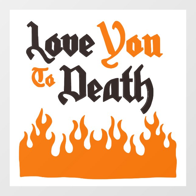 Halloween Cool Spooky Whimsical Typography Orange Window Cling (Sheet)