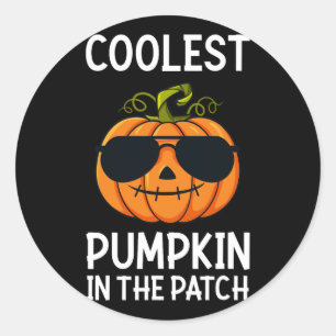 Halloween Coolest Pumpkin In The Patch Boys Girls  Classic Round Sticker