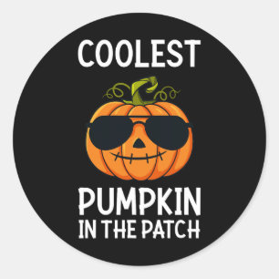 Halloween Coolest Pumpkin In The Patch Boys Girls Classic Round Sticker