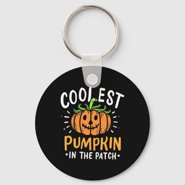 Halloween Coolest Pumpkin In The Patch Key Ring (Front)