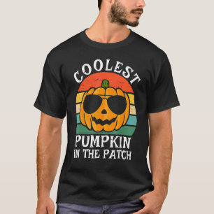 Halloween Coolest Pumpkin In The Patch Retro Boys  T-Shirt
