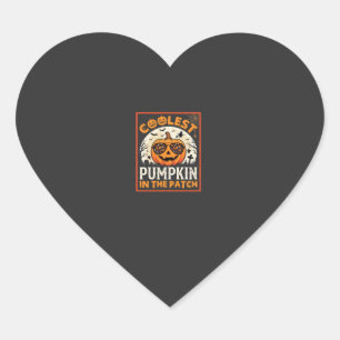 Halloween Coolest Pumpkin in the Patch Sunglasses Heart Sticker