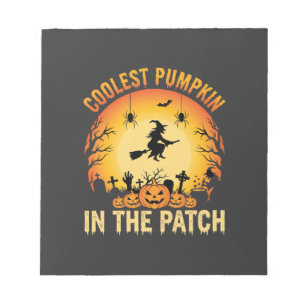 Halloween Coolest Pumpkin in the Patch Witch Desig Notepad