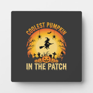 Halloween Coolest Pumpkin in the Patch Witch Desig Plaque