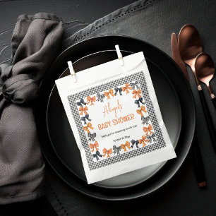 Halloween Coquette Black   Orange Bows Baby Shower Favour Bags