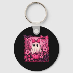 Halloween Coquette Bow Cute Ghost Floral Girl Key Ring