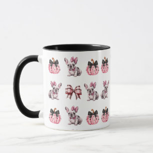 Halloween Coquette Bulldog Bow pumpkin pink Mug