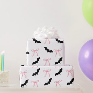 halloween Coquette pink bow and bat Wrapping Paper