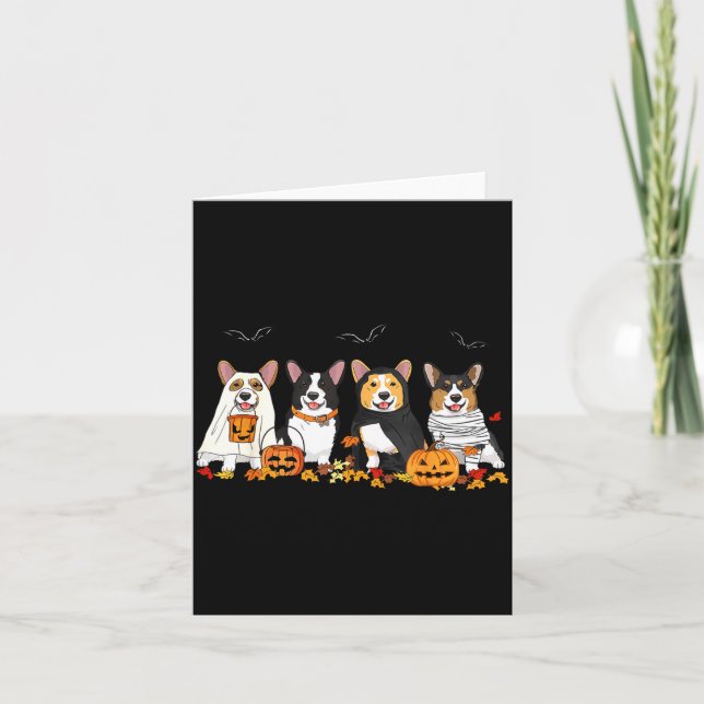 Halloween Corgi Ghost Soky Corgi Lovers Dog Mama P Card (Front)