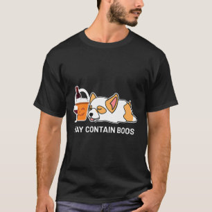 Halloween Corgi In Ghost Costume Wine Drinker T-Shirt