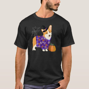 Halloween Corgi Owner With Pumpkin Corgis Witch T-Shirt