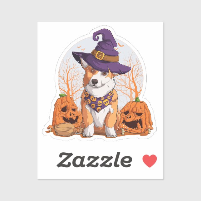 Halloween Corgi Square Sticker (Sheet)