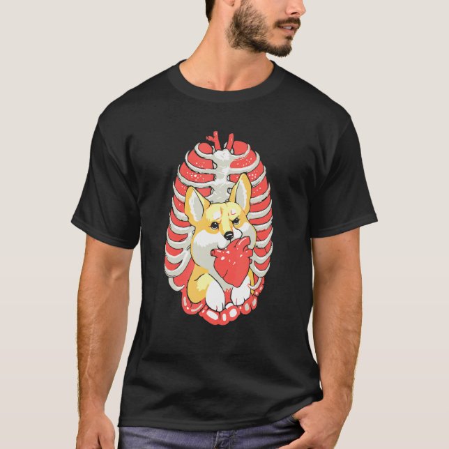 Halloween Corgi Thief Of Hearts Fun Tee (Front)